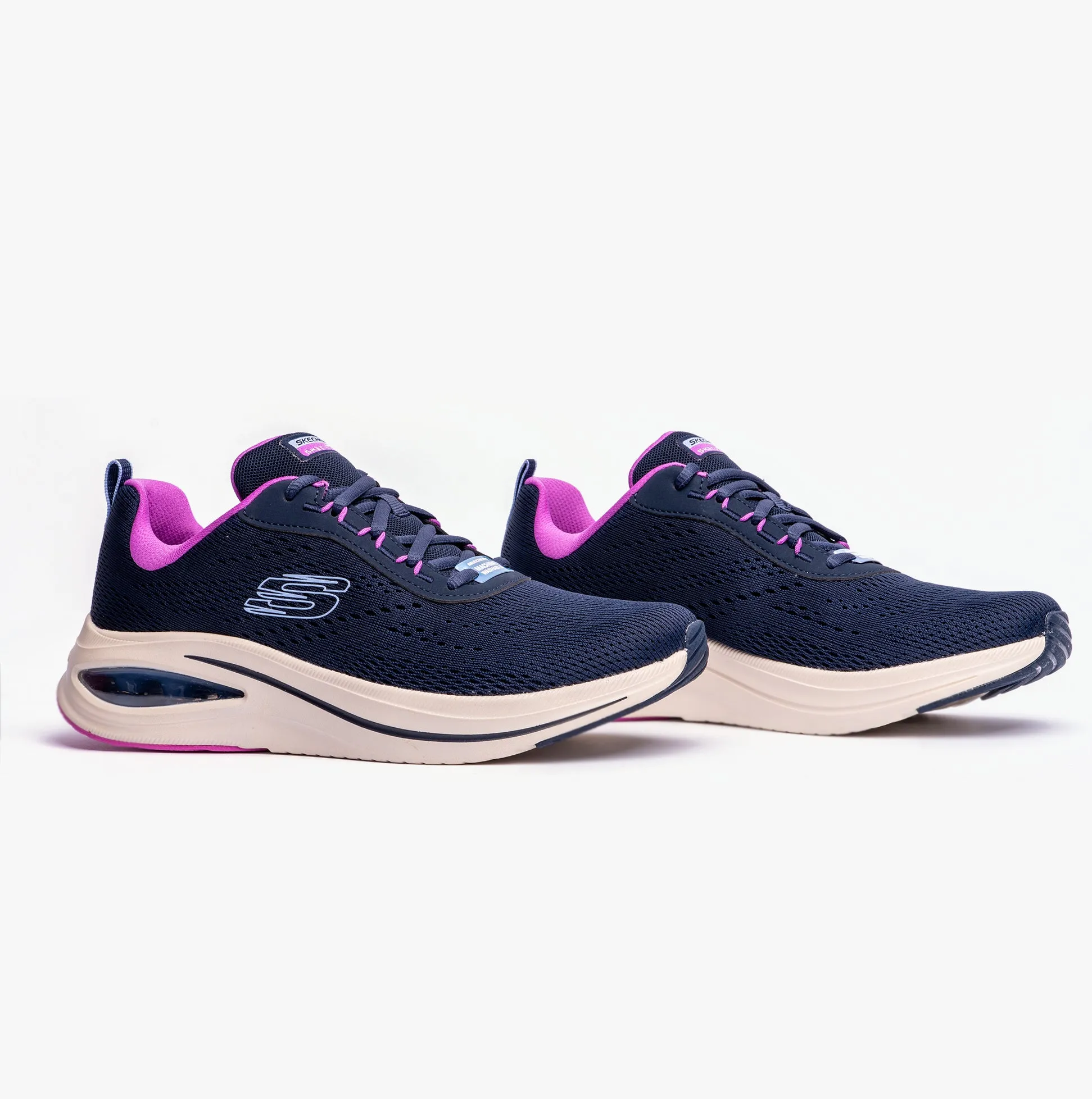 150131/NVMT SKECH-AIR META-AIRED OUT Womens Trainers Navy/Multi