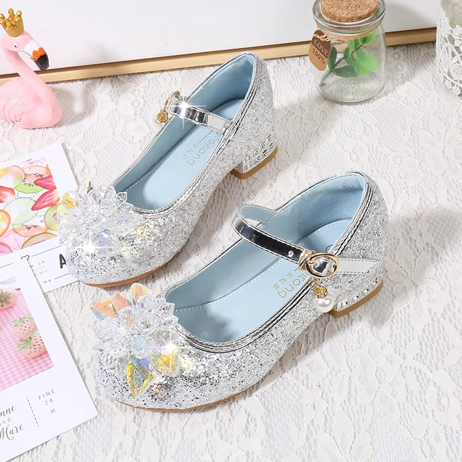 7 Toddler Girl Slippers Toddler Little Kid Girls Dress Pumps Glitter Sequins Toddler Girls Kitty Slippers