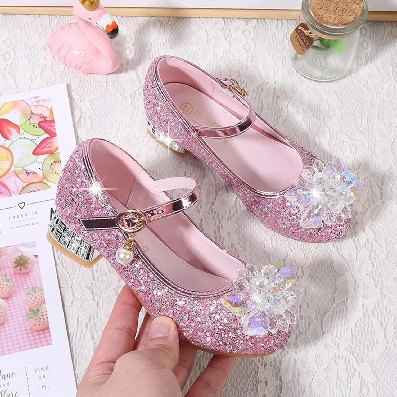 7 Toddler Girl Slippers Toddler Little Kid Girls Dress Pumps Glitter Sequins Toddler Girls Kitty Slippers