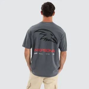 Adelaide Crows AFL Box Fit Tee Pigment Charcoal