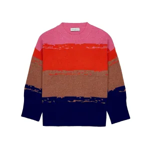 Ariana Block Stripe Navy Jumper