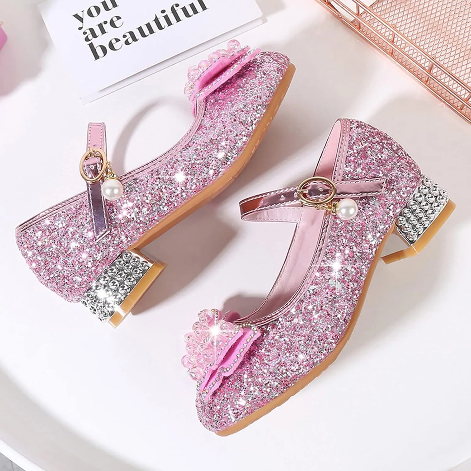 Baby Girl Sandals 12-18 Months Toddler Little Kid Girls Dress Pumps Glitter Sequins Kids Flip Flops Size 2