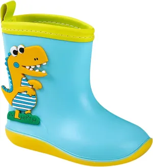 Baby Kids Easy On Rain Boots For Toddler Little Kid Dinosaur Print Rainboots Waterproof Non Slip Boys Rubber Boots