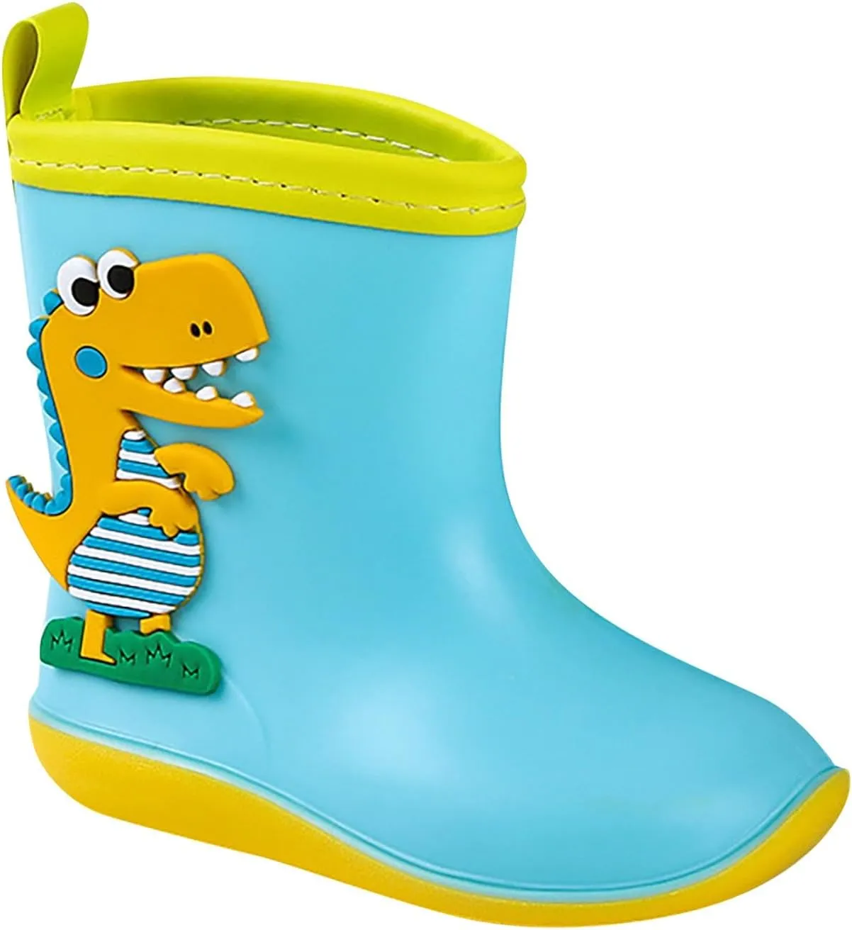 Baby Kids Easy On Rain Boots For Toddler Little Kid Dinosaur Print Rainboots Waterproof Non Slip Boys Rubber Boots