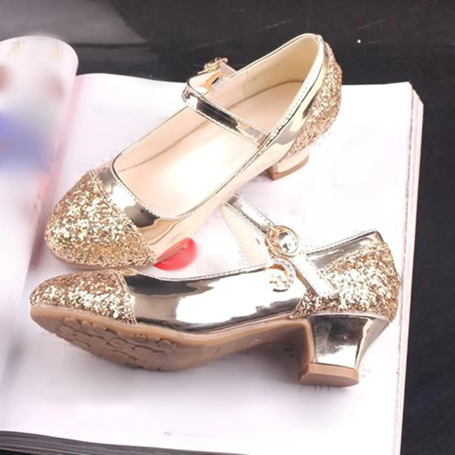 Baby Tennis Shoes Girl Children Shoes High Heels Girls Princess Single Shoes Dress Shoes Kids Wide Tennis Shoes