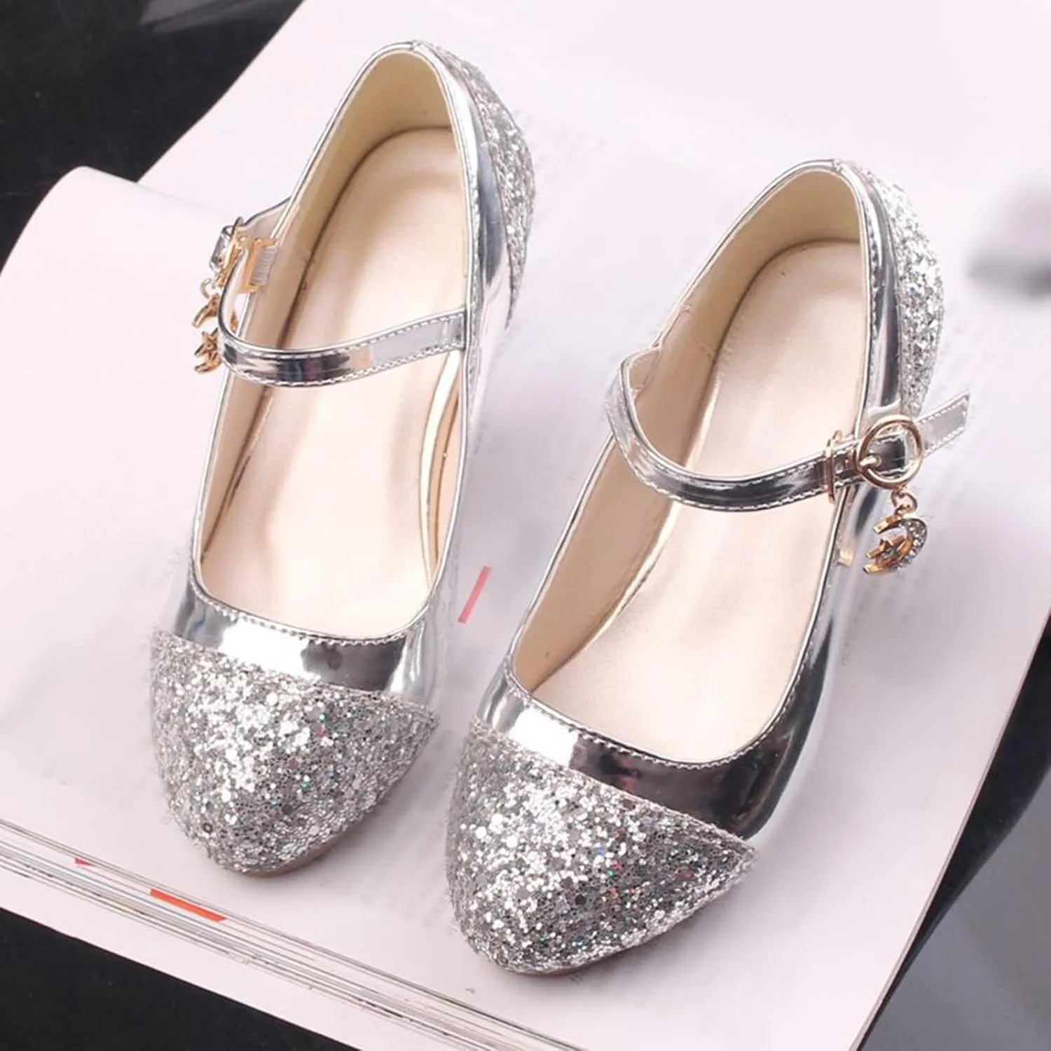 Baby Tennis Shoes Girl Children Shoes High Heels Girls Princess Single Shoes Dress Shoes Kids Wide Tennis Shoes
