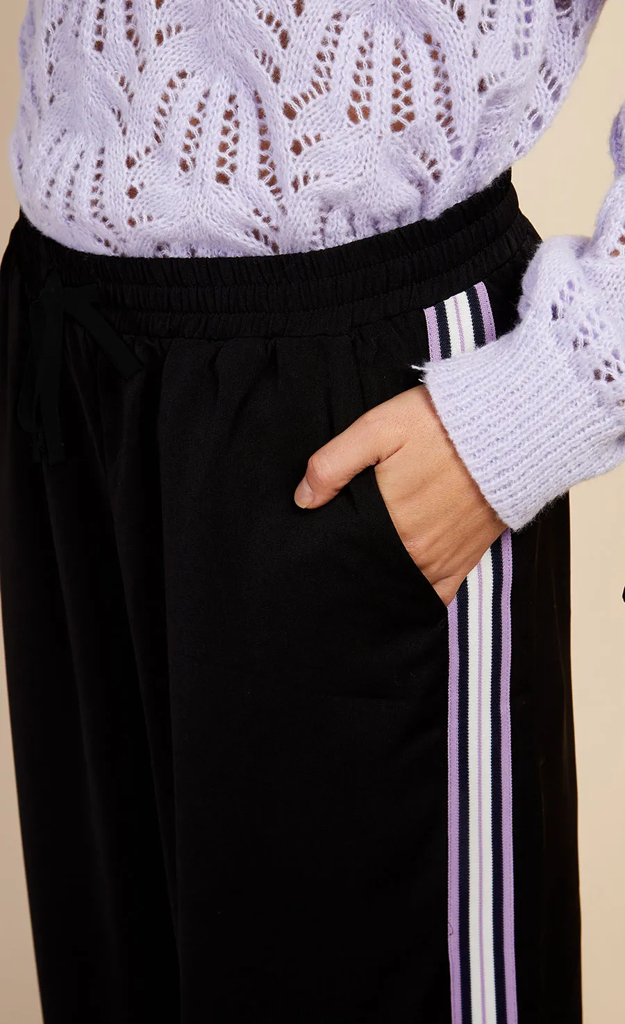 Black Side Stripe Trousers by Vogue Williams
