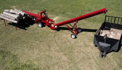 Blacks Creek Firewood Conveyors, Cleats & Trash Racks | Length 16', 20', 24' & 30' | Honda Engine Horsepower 4.4 HP | Heavy-Duty Steel Frame