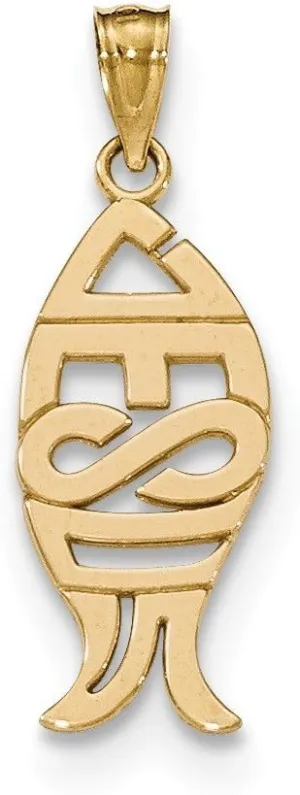 Bonyak Jewelry 14K Gold Polished Jesus Fish Pendant Chic