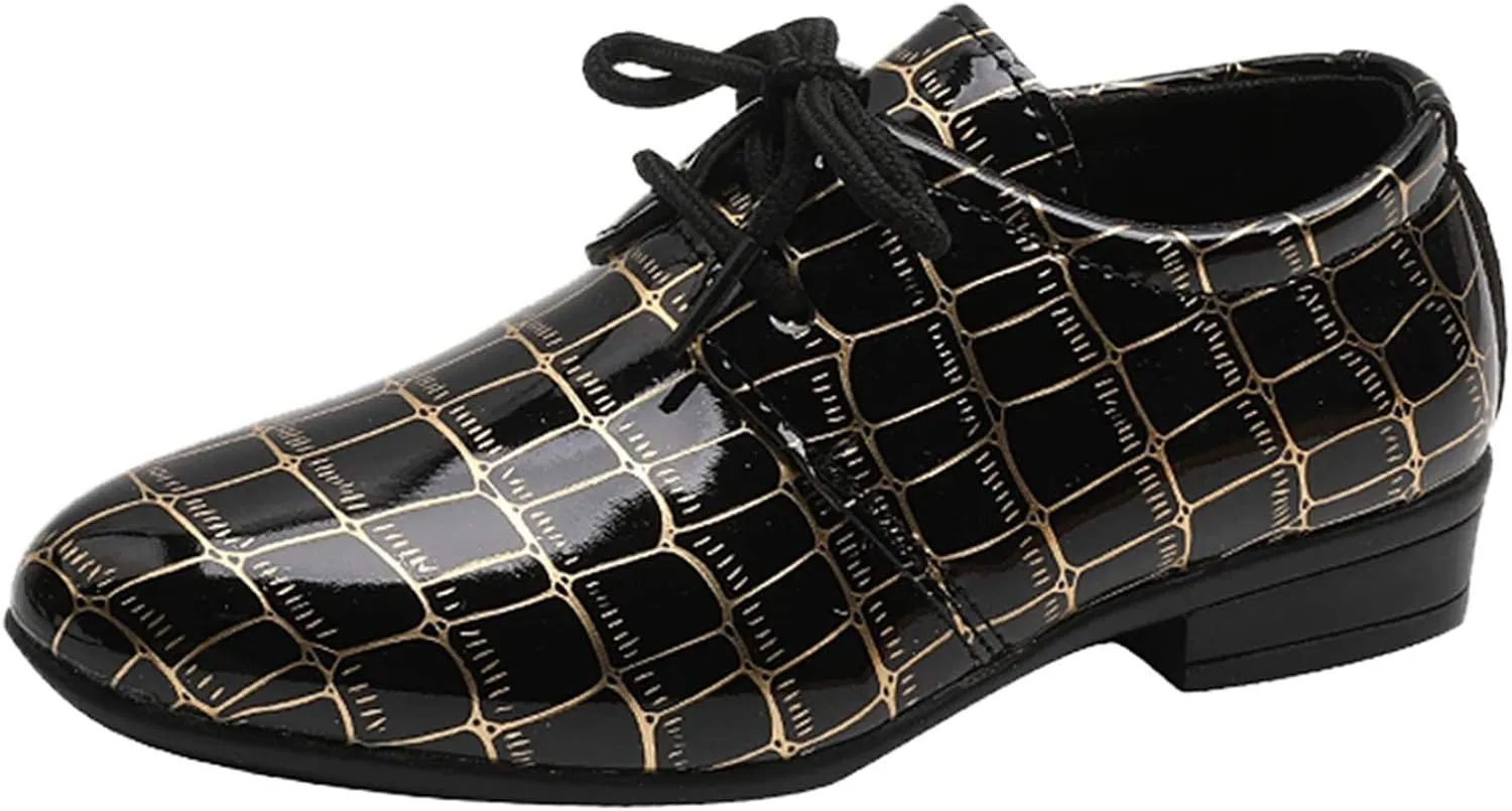 Boys Pointed Toe Dress Shoes Boys Dress Oxfor Formal Shoes Toddler Lace Up Loafer Girls Shoes Size 3 Big Girls
