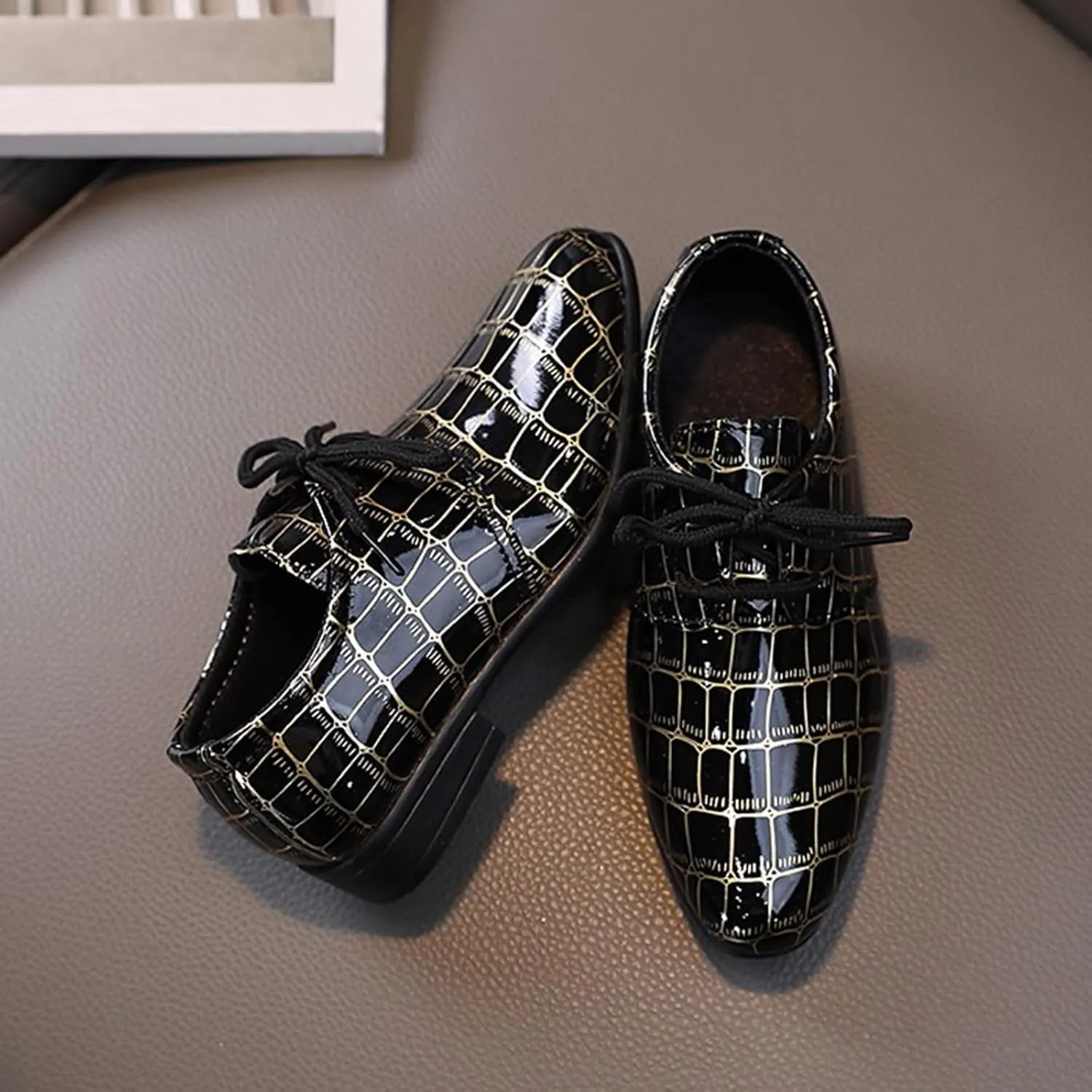 Boys Pointed Toe Dress Shoes Boys Dress Oxfor Formal Shoes Toddler Lace Up Loafer Girls Shoes Size 3 Big Girls