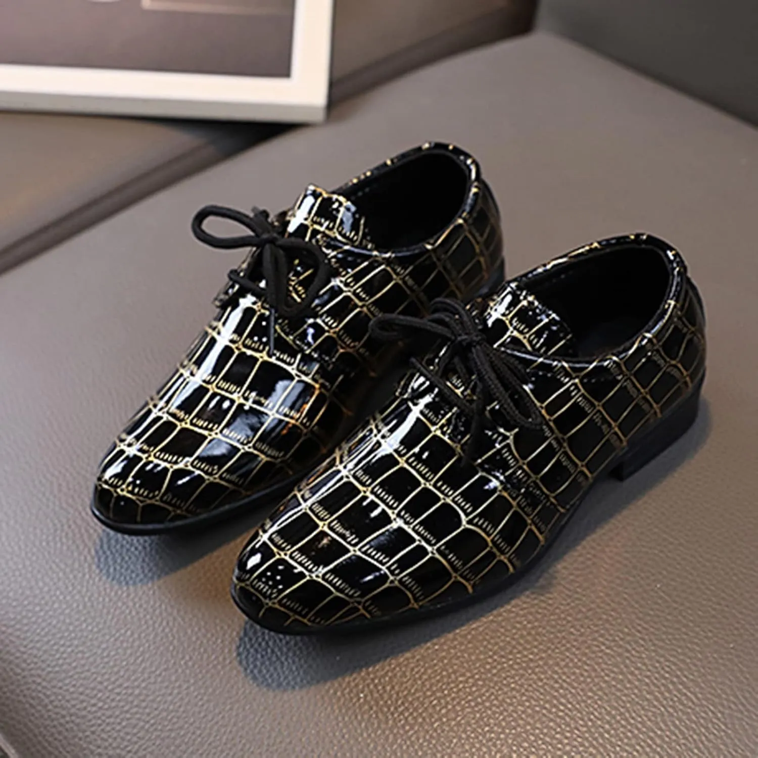 Boys Pointed Toe Dress Shoes Boys Dress Oxfor Formal Shoes Toddler Lace Up Loafer Girls Shoes Size 3 Big Girls