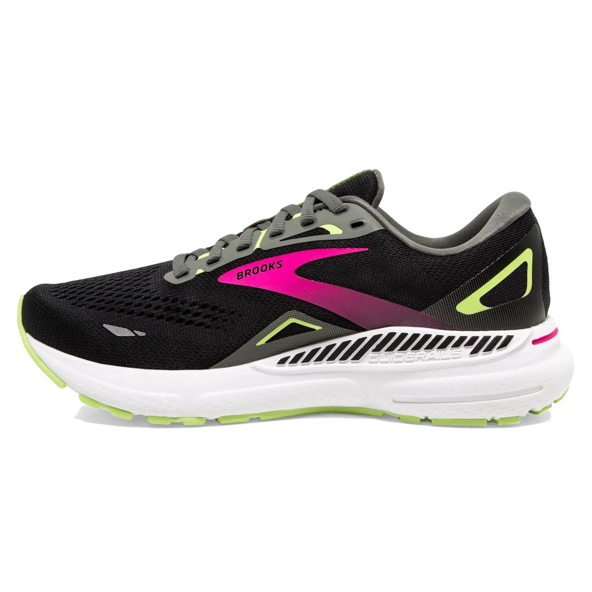 Brooks Women's 120381 037 Adrenaline GTS 23 Black Gunmetal Sharp Cushion Support Running Shoes