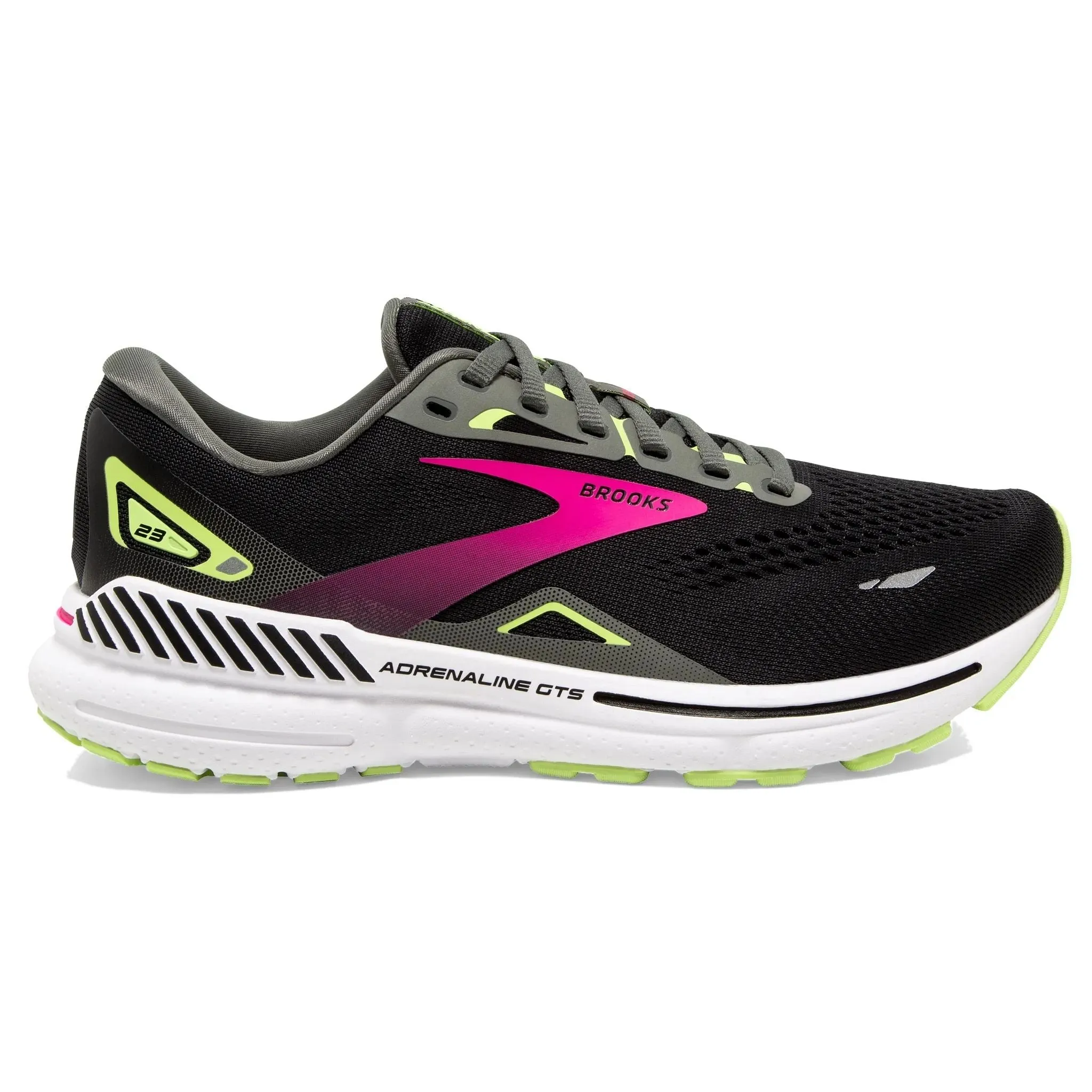 Brooks Women's 120381 037 Adrenaline GTS 23 Black Gunmetal Sharp Cushion Support Running Shoes