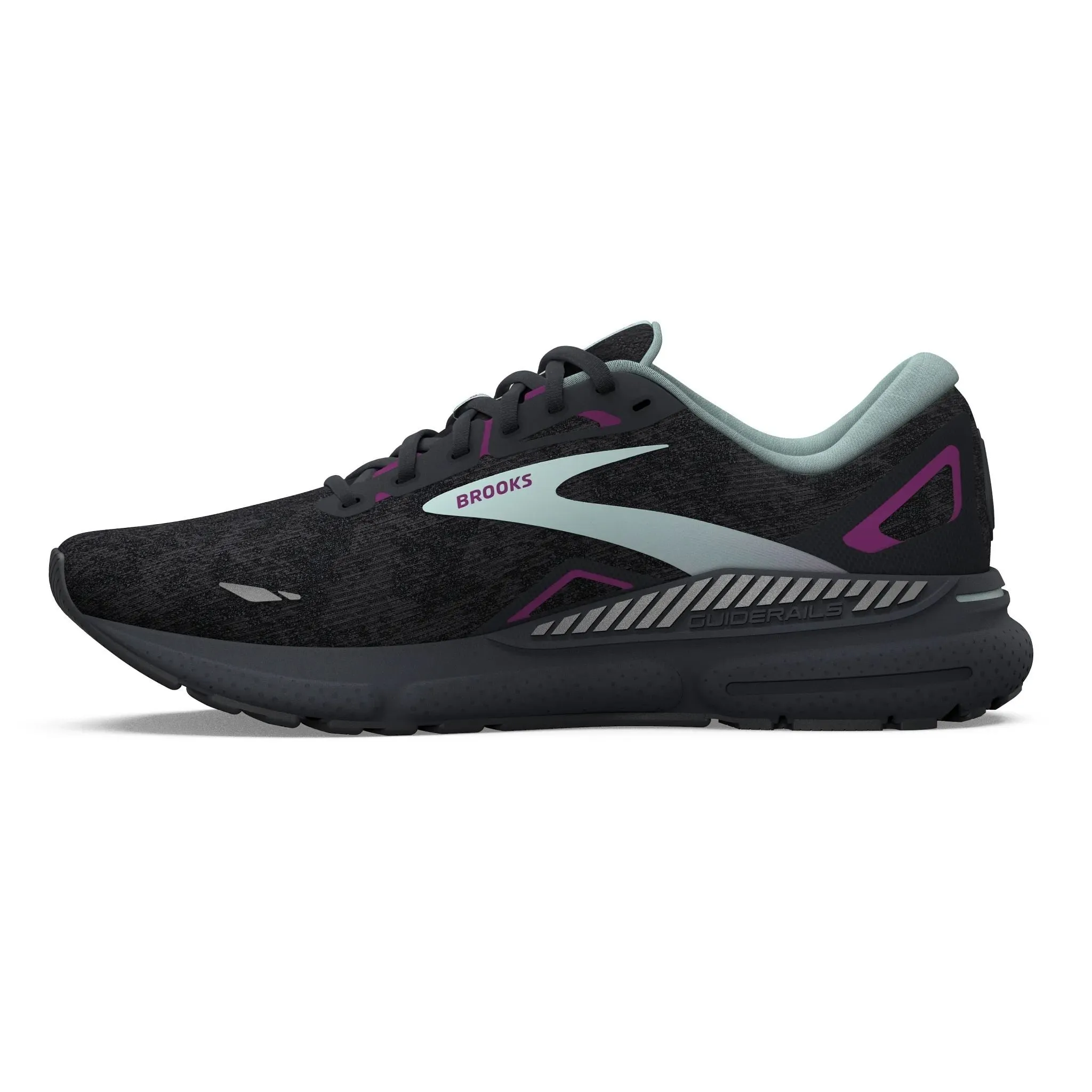Brooks Women's 120381 072 Adrenaline GTS 23 Black Light Blue Purple Cushion Support Running Shoes