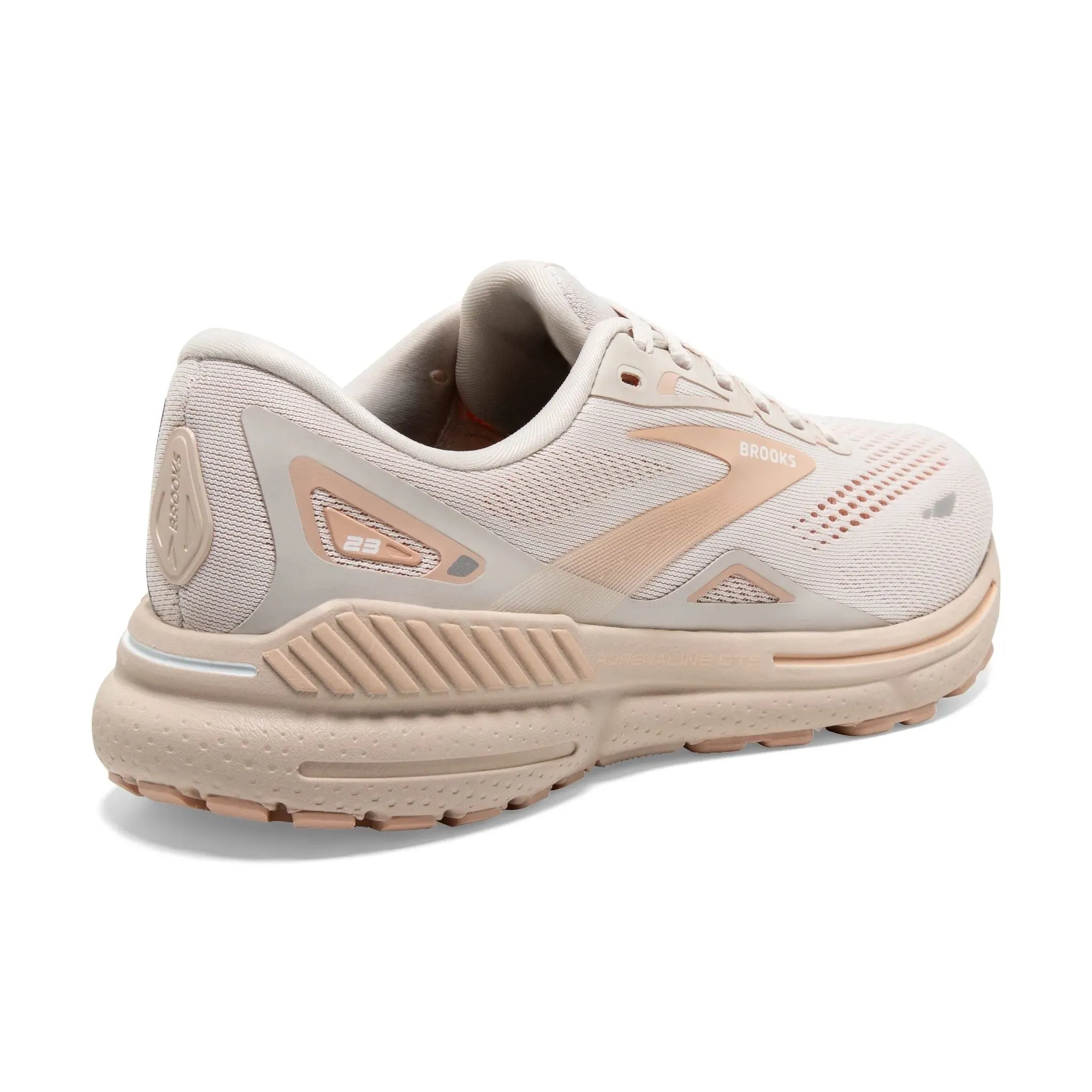 Brooks Women's 120381 259 Adrenaline GTS 23 Crystal Grey Villa White Cushion Support Running Shoes