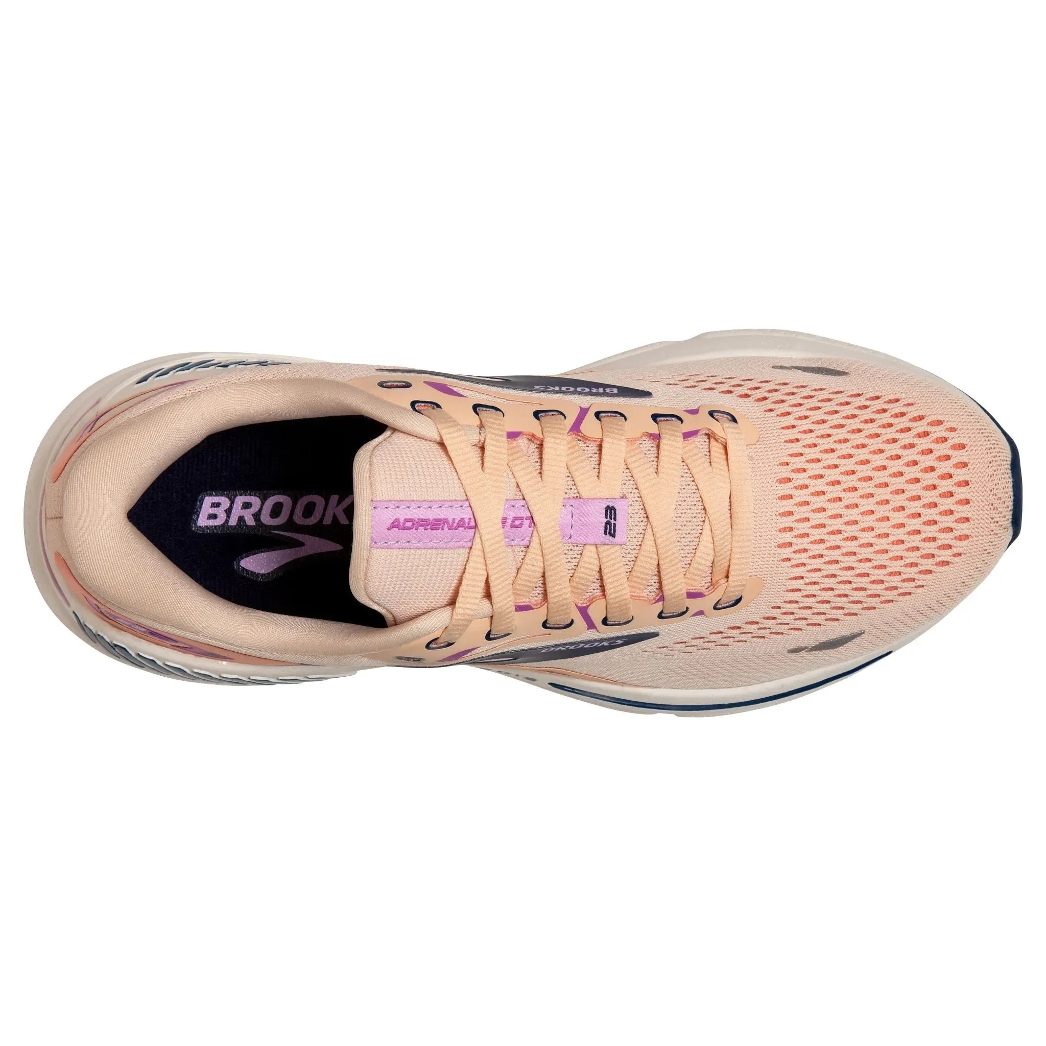 Brooks Women's 120381 795 Adrenaline GTS 23 Apricot Estate Blue Orchid Cushion Support Running Shoes