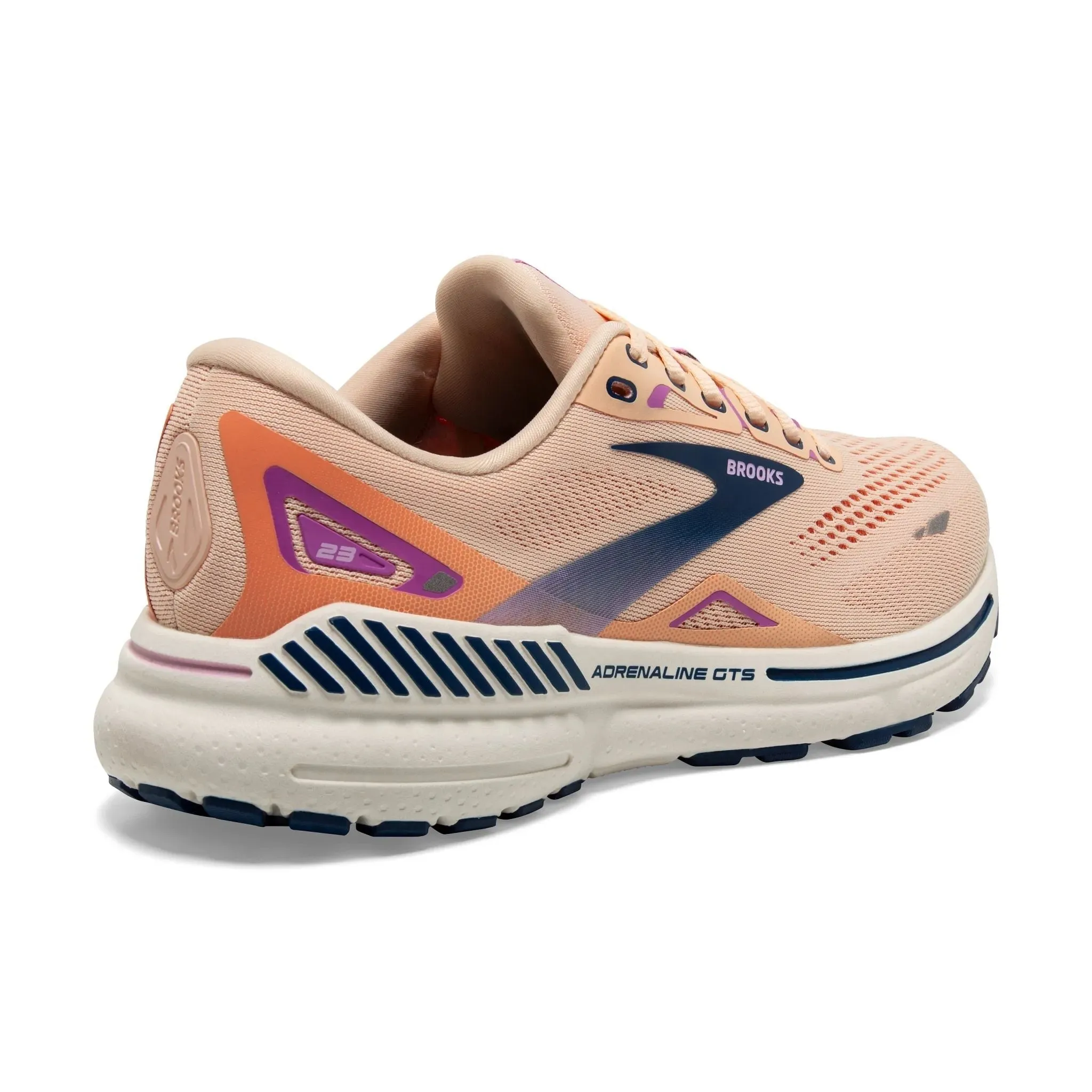 Brooks Women's 120381 795 Adrenaline GTS 23 Apricot Estate Blue Orchid Cushion Support Running Shoes