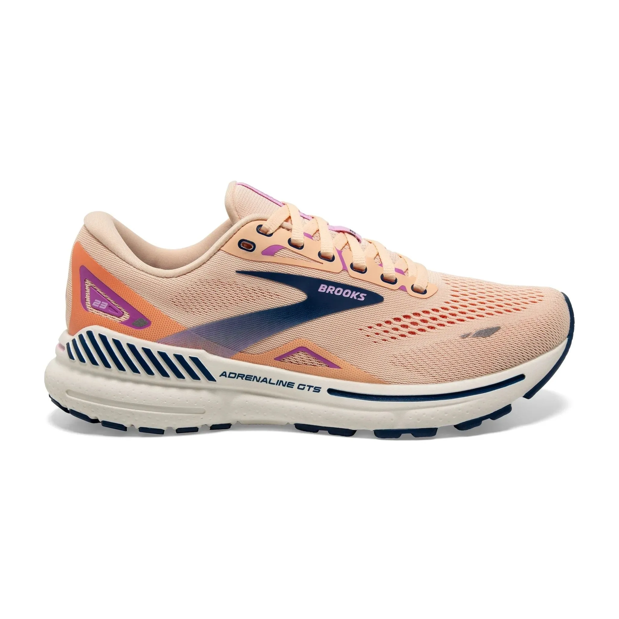 Brooks Women's 120381 795 Adrenaline GTS 23 Apricot Estate Blue Orchid Cushion Support Running Shoes