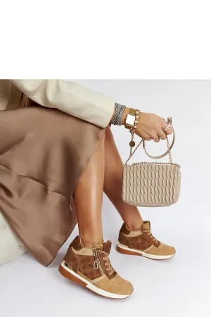 Brown wedge sneakers