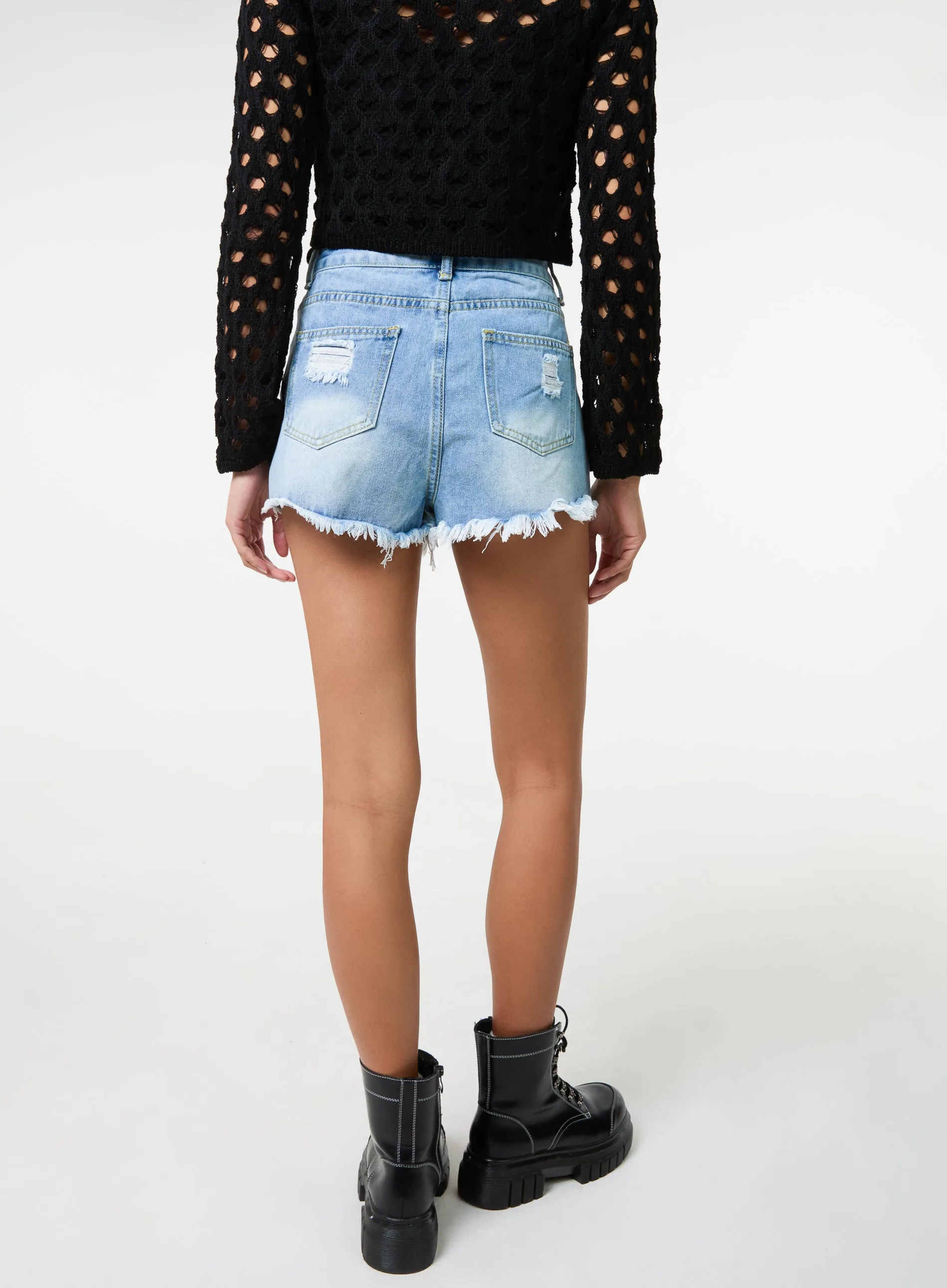 Denim Distressed Shorts