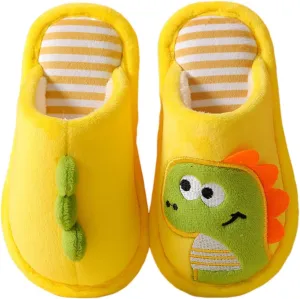 Dinosaur Slippers Toddler House Slippers Boys Girls Warm Slippers Cartoon Fuzzy Slippers Baby Kids Winter Shoes