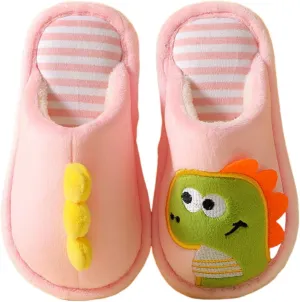 Dinosaur Slippers Toddler House Slippers Boys Girls Warm Slippers Cartoon Fuzzy Slippers Baby Kids Winter Shoes