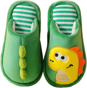 Dinosaur Slippers Toddler House Slippers Boys Girls Warm Slippers Cartoon Fuzzy Slippers Baby Kids Winter Shoes