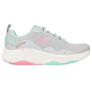 D'LUX FITNESS-ROAM FREE Ladies Lace-Up Trainers Light Grey/Multi