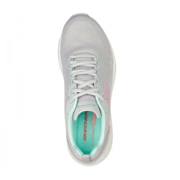 D'LUX FITNESS-ROAM FREE Ladies Lace-Up Trainers Light Grey/Multi