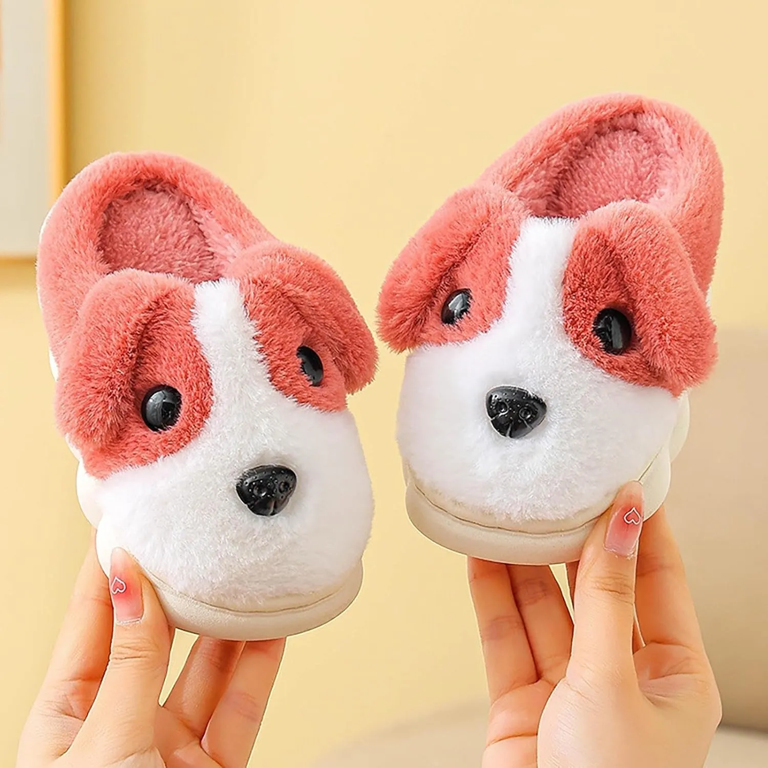 Dog Cotton Slippers Toddler Funny House Slippers Girls Boys Winter Indoor Outdoor Fuzzy Warm Cozy Household Shoes