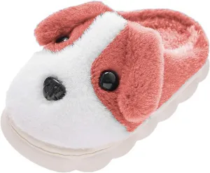Dog Cotton Slippers Toddler Funny House Slippers Girls Boys Winter Indoor Outdoor Fuzzy Warm Cozy Household Shoes