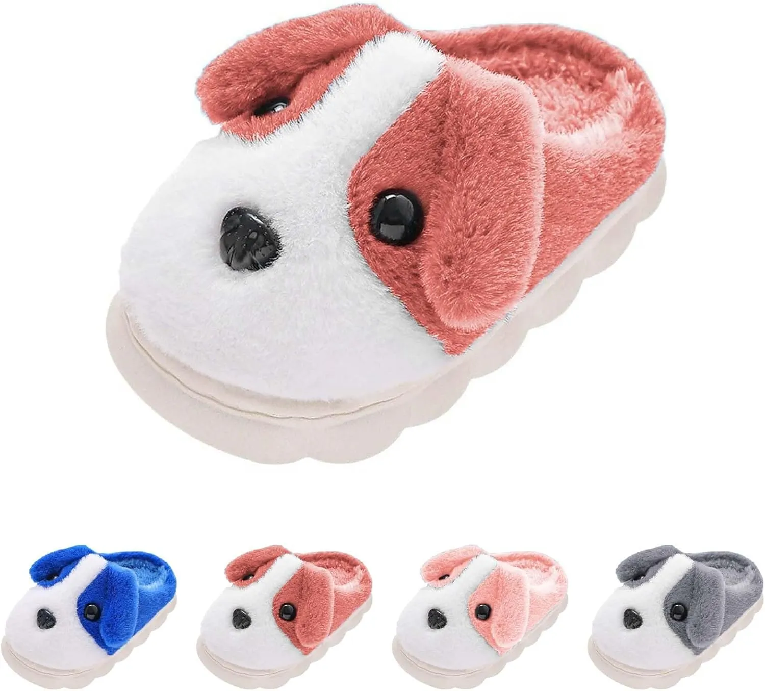 Dog Cotton Slippers Toddler Funny House Slippers Girls Boys Winter Indoor Outdoor Fuzzy Warm Cozy Household Shoes