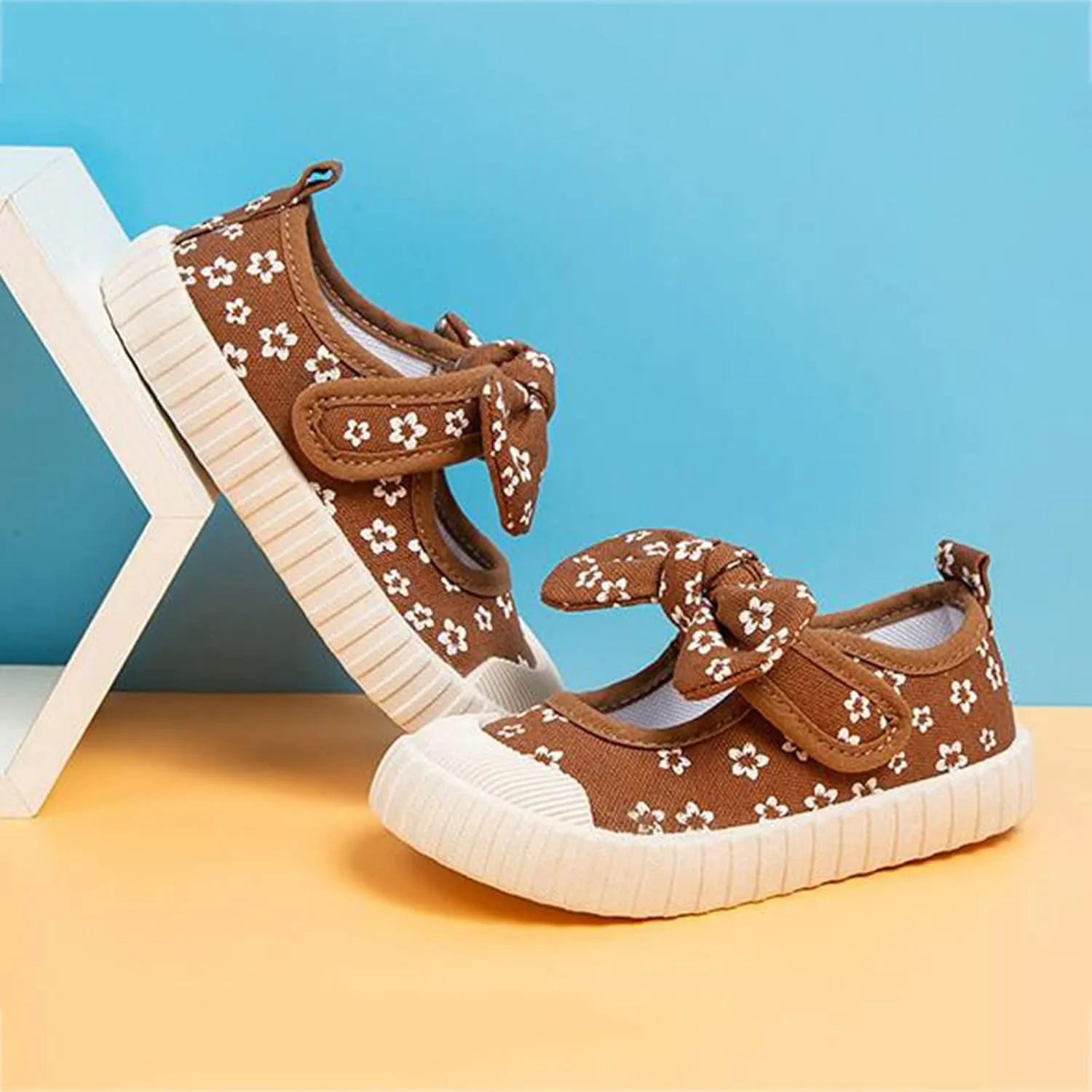 Dress Girls Rubber Sole Toddler Child Floral Printed Canvas Outing Baby Bow Kids Shoes Baby Boots 12-18 Months Girl