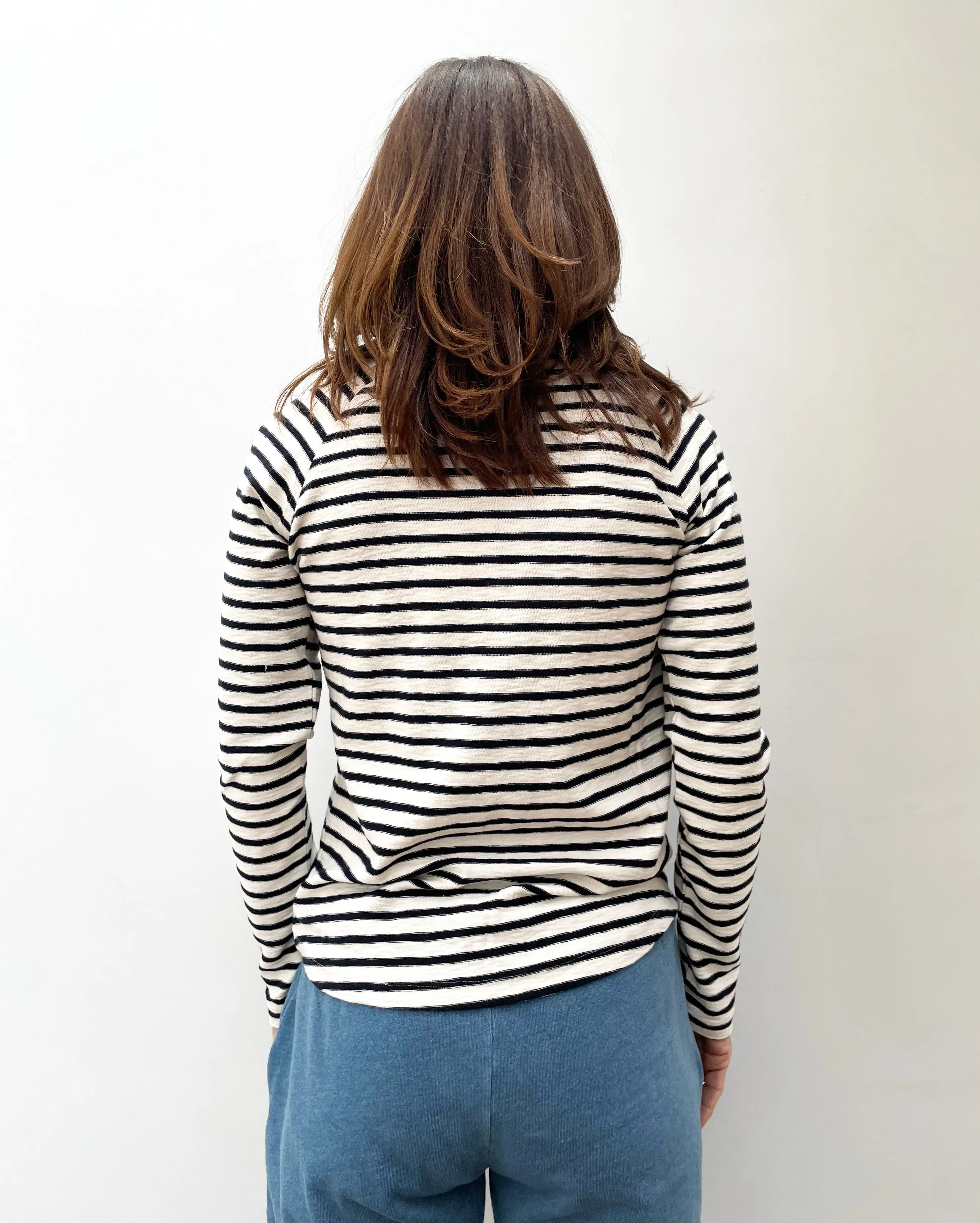 FIVE TSE2116 LOVE Striped Tee in Chalk