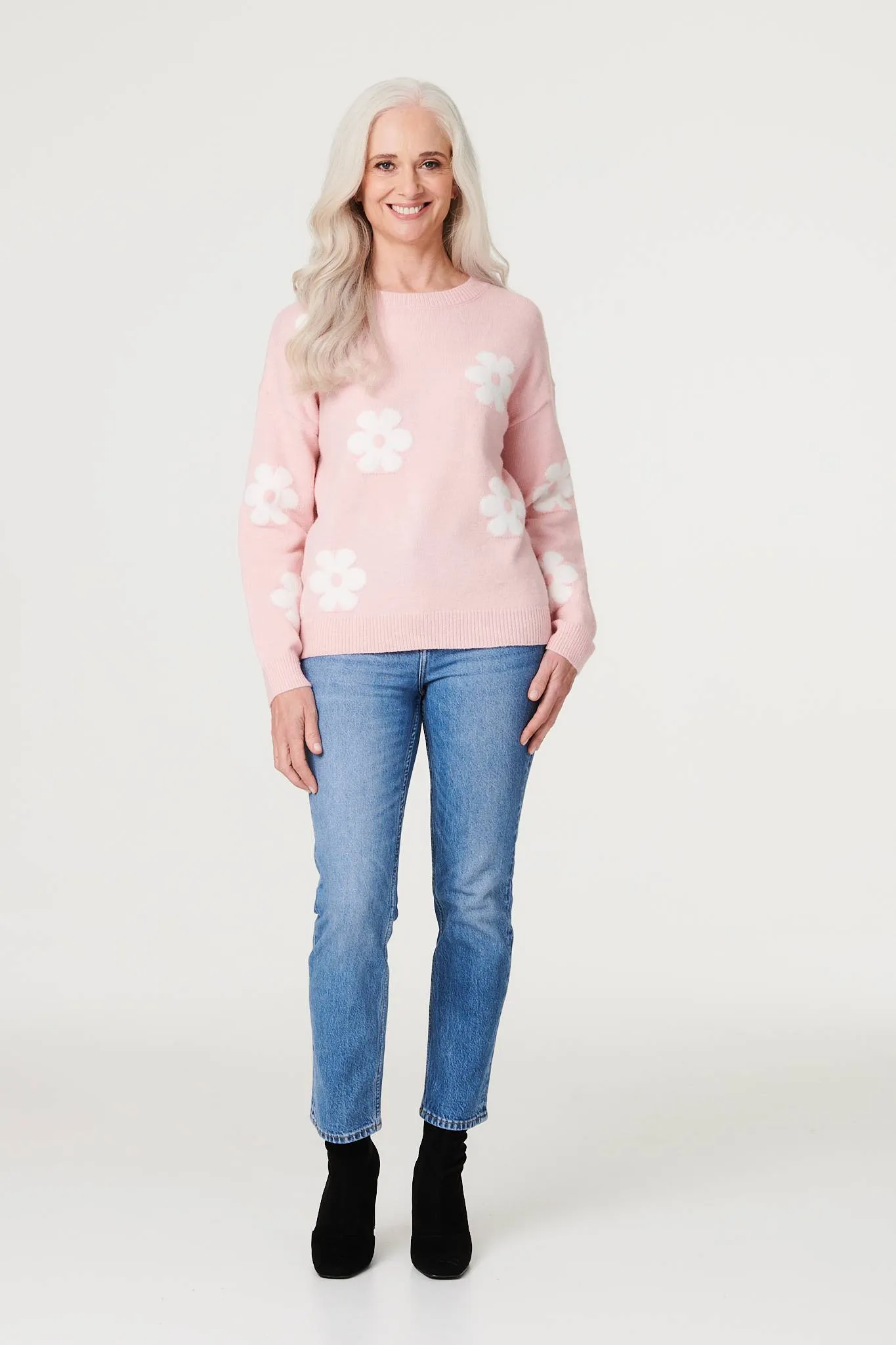 Floral Relaxed Knit Jumper