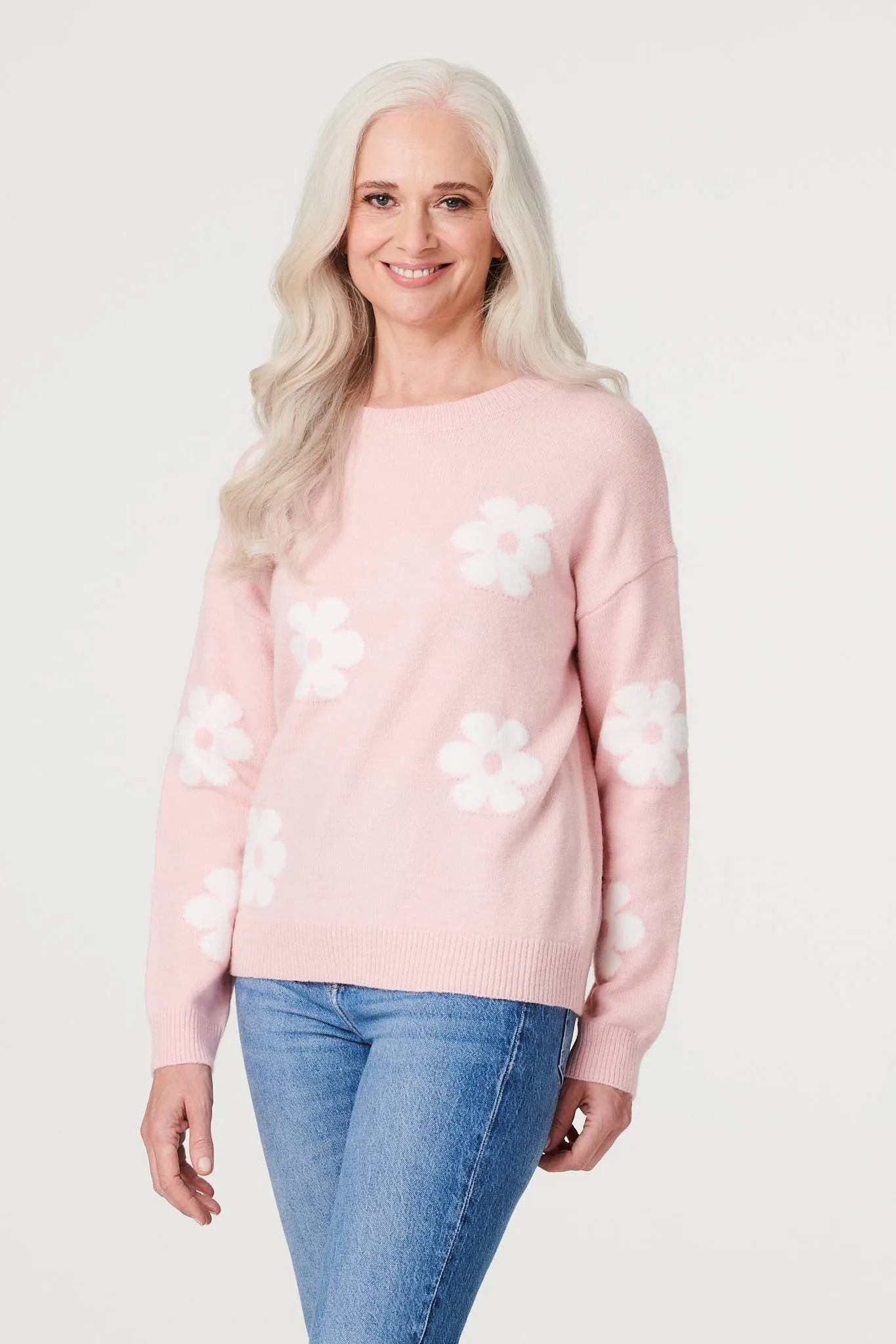 Floral Relaxed Knit Jumper