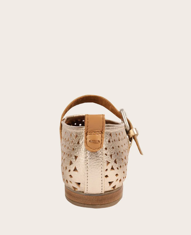 GENTLE SOULS - Karla Perforated Metallic Mary Jane