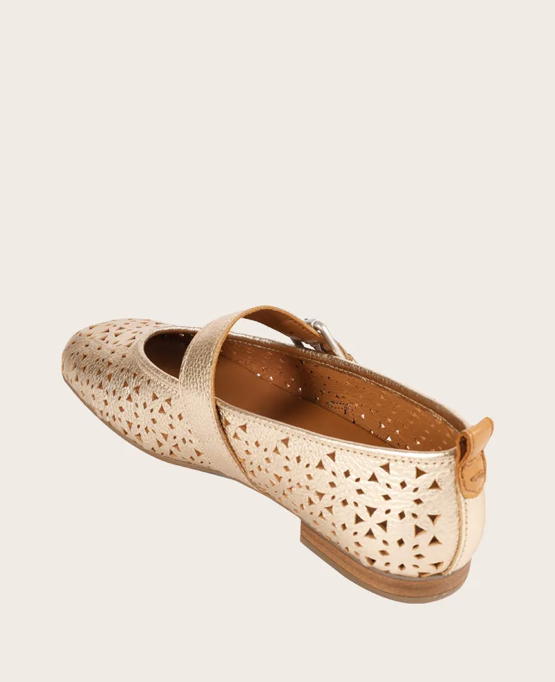 GENTLE SOULS - Karla Perforated Metallic Mary Jane