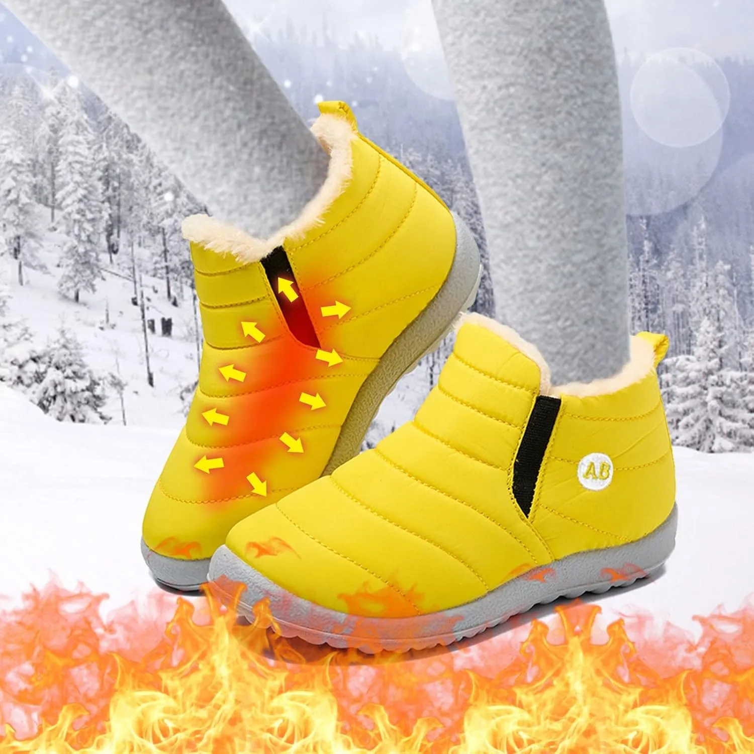 Girl Fall Boots Size 11 Childrens Winter Fleece Childrens Boots Flat Splashing Girls Shoes Boots Size 11