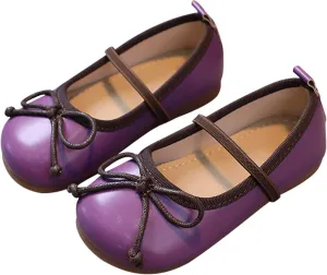 Girls Dress Shoes Flower Girl Shoes Mary Jane Ballet Flats Bow Wedding Party Communion Shoes for Baby Girls