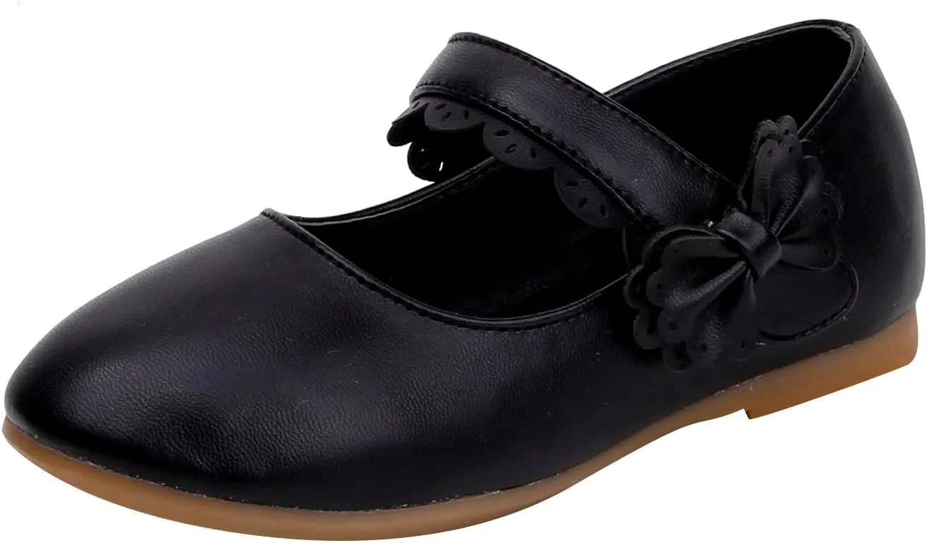 Girls Dress Shoes Toddler Flower Girl Little Kids Mary Jane Ballet Flats Bow Wedding School Party Communion Shoes