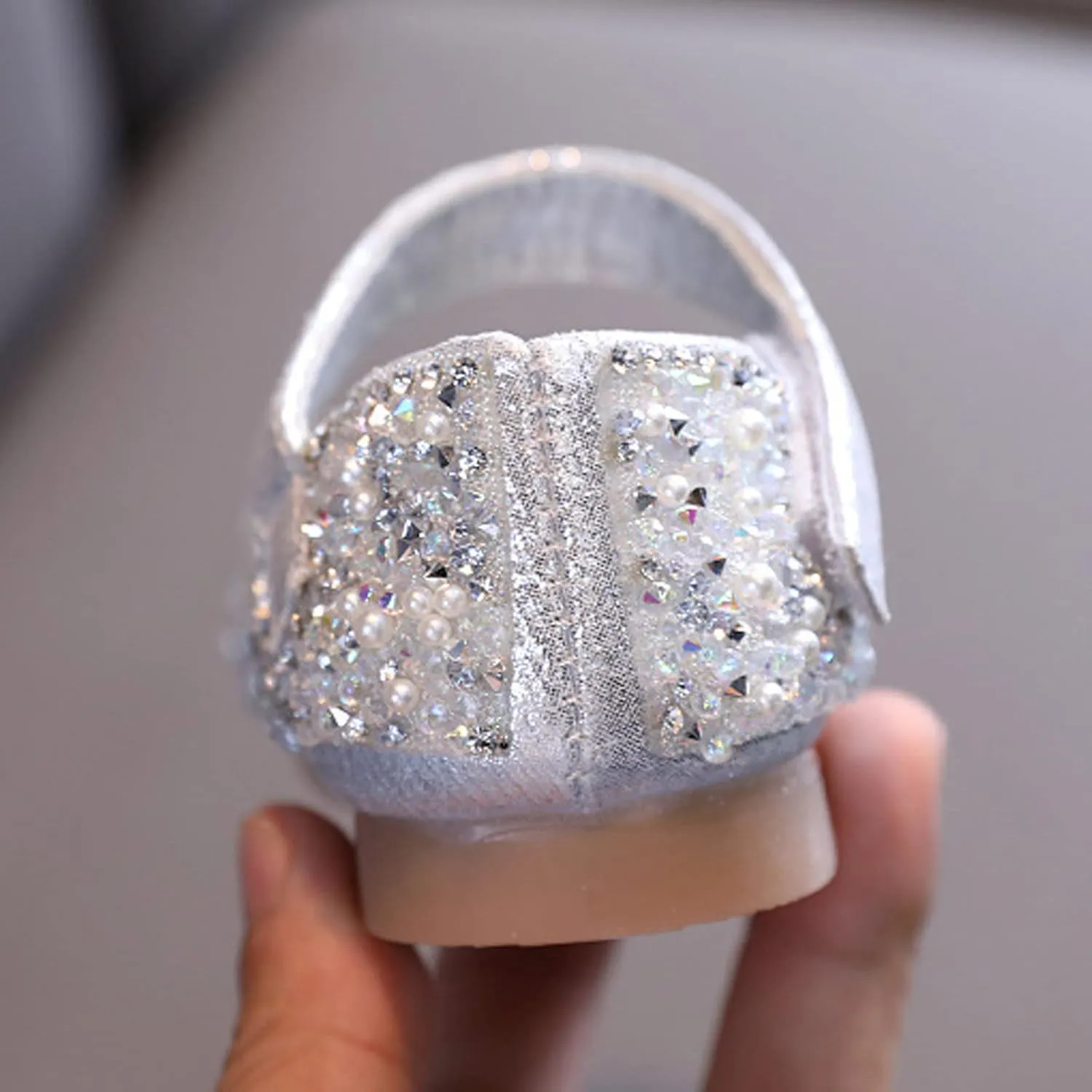 Girls Mary Jane Dress Shoes Rhinestons Flower Girl Wedding Part Shoes Ballet Flat Toddler Ballerina Sandals