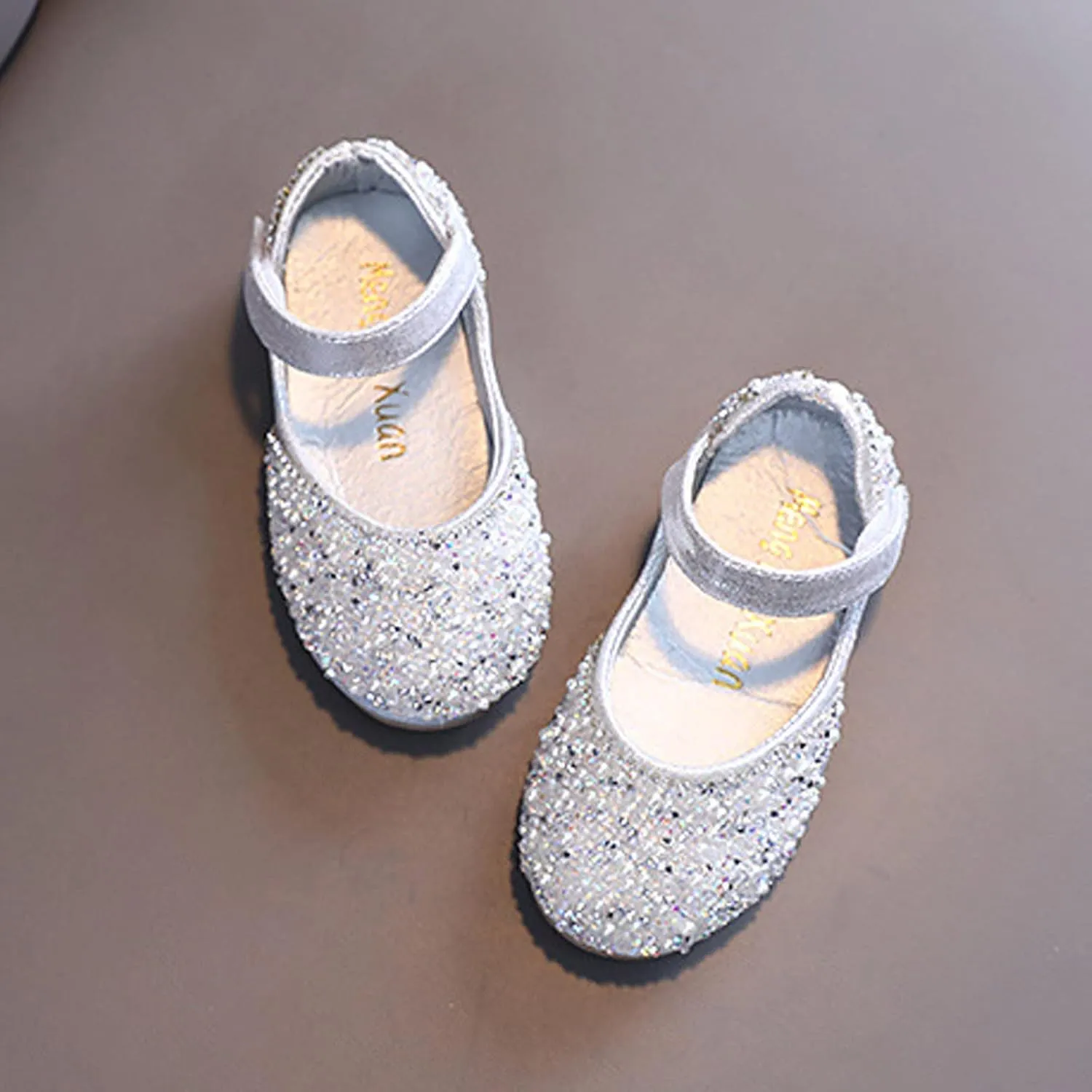 Girls Mary Jane Dress Shoes Rhinestons Flower Girl Wedding Part Shoes Ballet Flat Toddler Ballerina Sandals