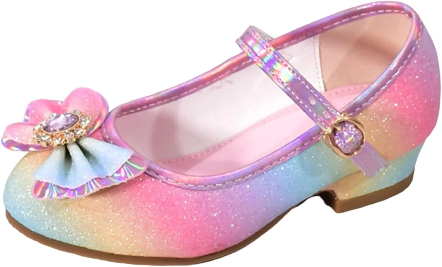 Girls' Sandals Closed Toe Heels Wedding Party Princess Shoes Sequins Bow for Toddler Kids Toddler Dress Shoes Boys