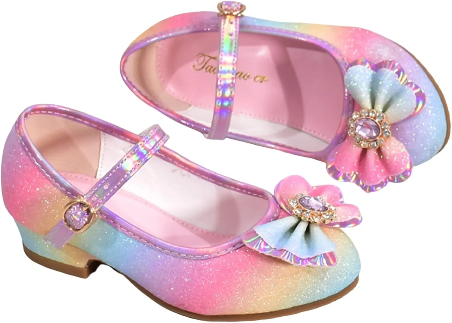 Girls' Sandals Closed Toe Heels Wedding Party Princess Shoes Sequins Bow for Toddler Kids Toddler Dress Shoes Boys