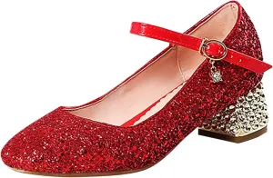 Girls Shoes High Heel Toddler Girls Dress Shoes Sparkle Mary Jane Flower Girls Wedding Birthday Party Prom