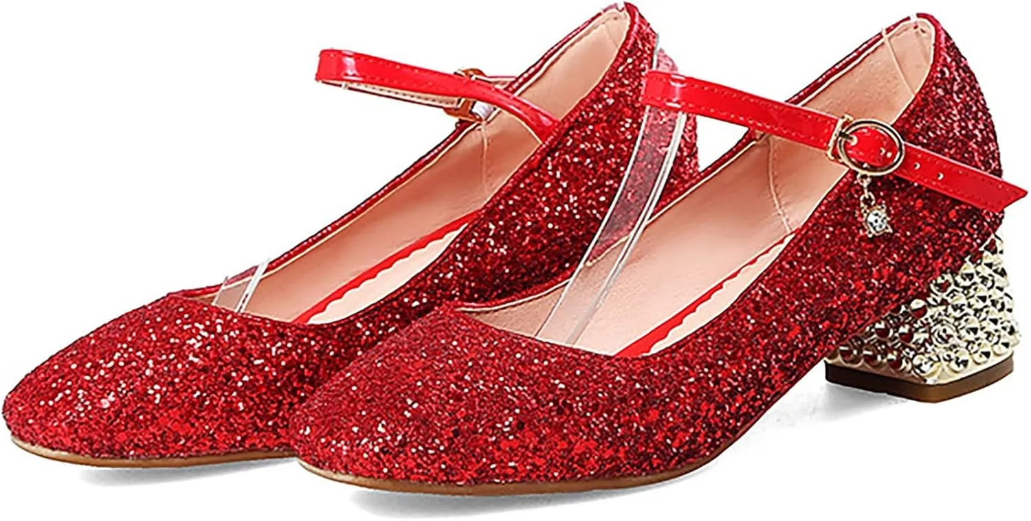 Girls Shoes High Heel Toddler Girls Dress Shoes Sparkle Mary Jane Flower Girls Wedding Birthday Party Prom