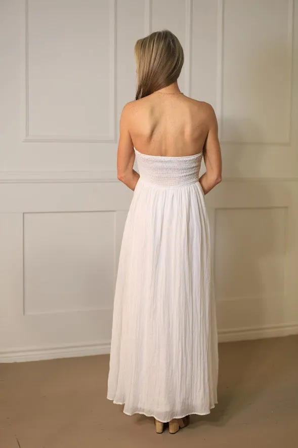 GRACEFUL APPEARANCE TUBE SMOCKED TIE DRESS