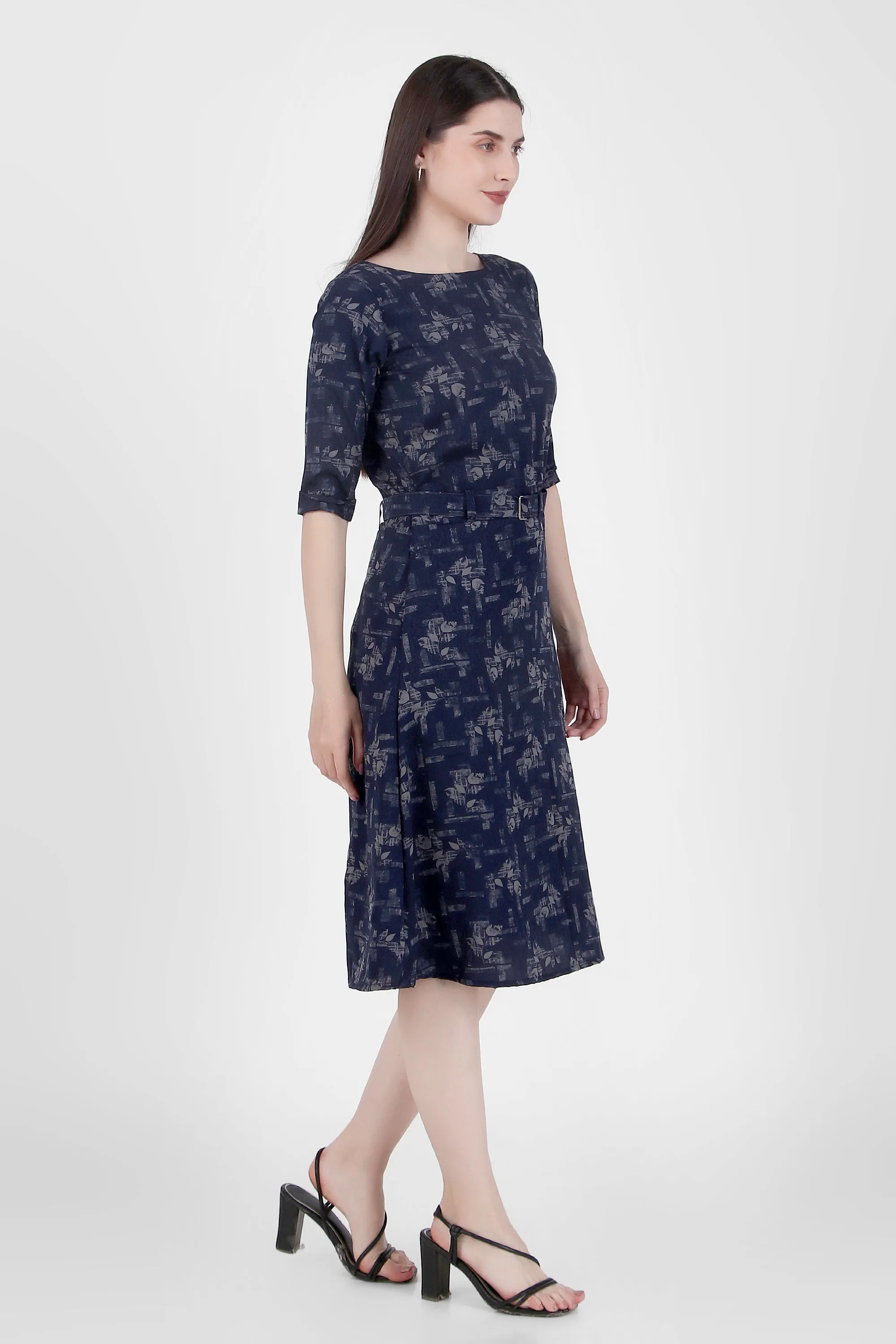 Graceful Drapes Midi Dress